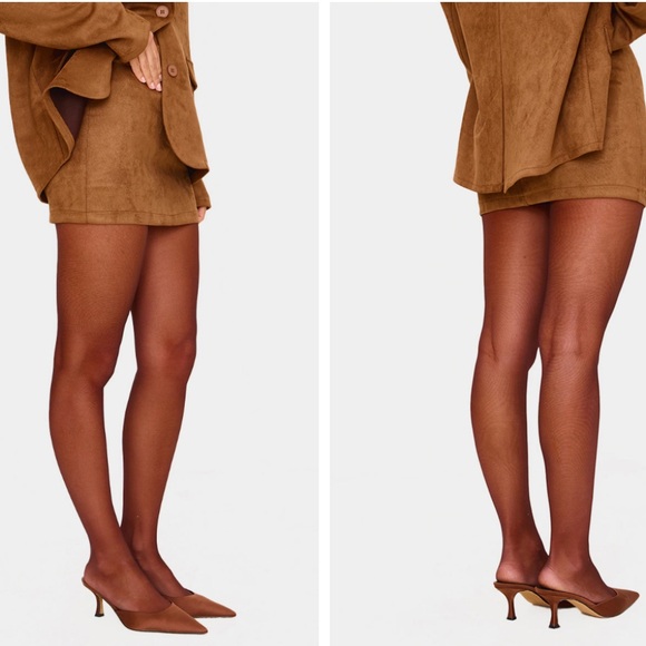 Brown ASOS Faux Suede Skirt- Petite, NEVER WORN - Picture 4 of 11